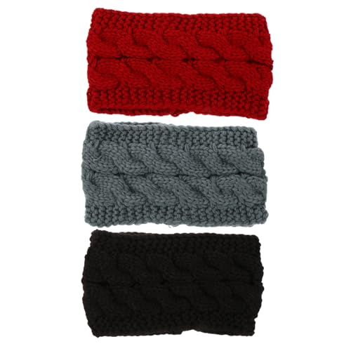 VALICLUD 3stücke Teiliges Gestrickte Stirnbänder Für Damen Warme Ohrenwärmer Weinrot Für Monate Und Haaraccessoires von VALICLUD