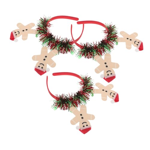VALICLUD 3stücke Weihnachten Haarband Lebkuchen Stirnbänder Für Party Kopfbedeckung Für Frauen Mädchen Weihnachts Stirnbänder Accessoires Für Feiertage Fotoshooting von VALICLUD