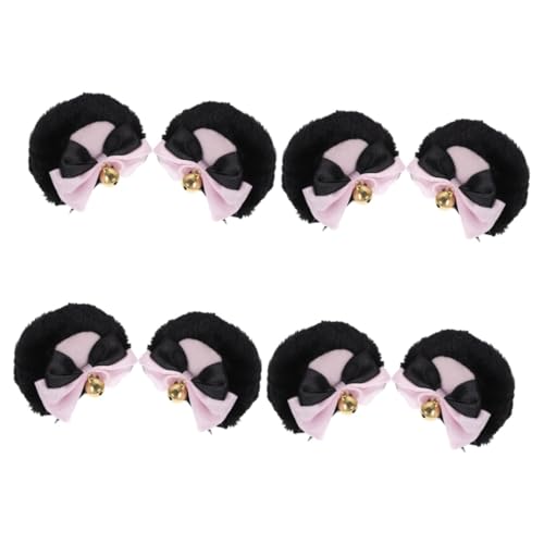 VALICLUD 4 Paare Bär Ohr Haarspange Halloween-ohrclips Kawaii-haar Tragen Haarschmuck Hasenohren-haarspangen Süße Haarspangen Für Frauen Gut Haarklammer Tier Stirnband Mädchen Flanell Damen von VALICLUD