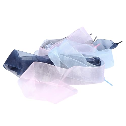 VALICLUD 4 Paare Damen Schnürsenkel aus Weichem Satinband Lang Breit Modische Farbige Schuhbänder für Sportschuhe Freizeitschuhe Dekorative und Langlebige Schnürsenkel von VALICLUD