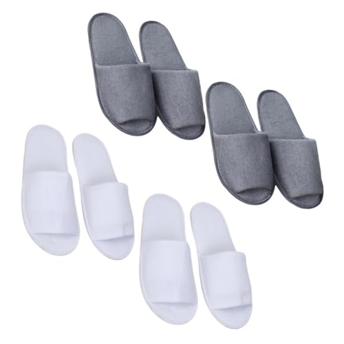 VALICLUD 4 Paare Einweg Herren Faltbare Reise Hausschuhe Offene Zehen Leicht Komfortabel Atmungsaktiv Für Hotel Spa Gäste Schutz Rutschfest Weiß von VALICLUD