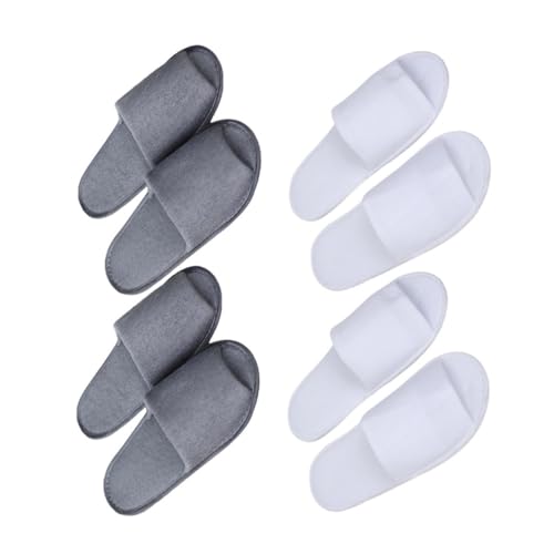 VALICLUD 4 Paare Herren Einweg Faltbare Reise Slipper Weiß Atmungsaktiv Leicht Open Toe Hotelschuhe Komfortabel Tragbar Für Hotel Spa Gäste von VALICLUD