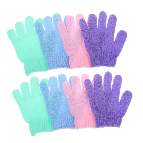 VALICLUD 4 Paare Nylon Peeling Duschhandschuhe Elastische Finger Badehandschuhe zur Sanften Körperreinigung und Hautexfoliation Passend für Damen und Herren Rutschfest und Zufällige Farbe VALICLUD 4 Paare Nylon Peeling Duschhandschuhe Elastische Finger Badehandschuhe zur Sanften Körperreinigung und Hautexfoliation Passend für Damen und Herren Rutschfest und Zufällige Farbe von VALICLUD