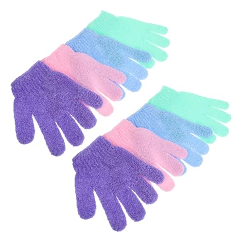 VALICLUD 4 Paare Peeling Badetuch Handschuhe aus Nylon Elastische Duschhandschuhe für Körperpeeling Sanfte Entfernung Abgestorbener Hautzellen Geeignet für Hauttypen Zufällige Farbe von VALICLUD