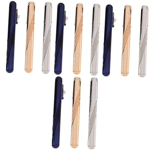 VALICLUD 4 Sätze Blau Gestreifter Kragenclip Tie Set Silver Tie Clip Tie Clips for Men Necktie Tie Clip Set Burgund Für Schmuck Metallverschlüsse Kragenstange Kupfer 3 Stück * 4 von VALICLUD