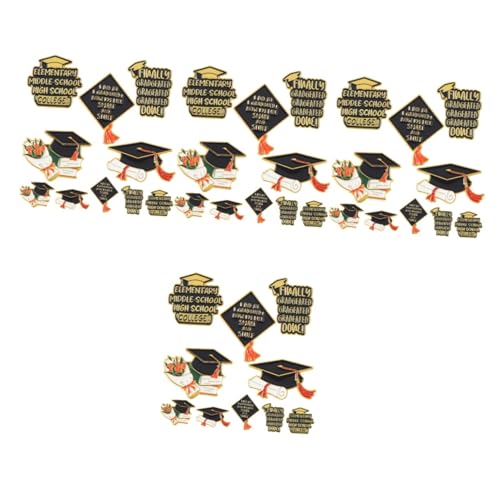 VALICLUD 4 Sätze Brosche Balsam Stift Tasche Abzeichen-pin Finger Ansteckblume Abschlussgeschenk Graduierung Anstecknadel Abschlussfeier 2023 Grad Sicherheitsnadel Legierung 10 Stück * 4 von VALICLUD