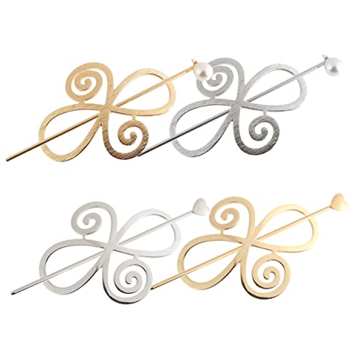 VALICLUD 4sätze Haarstab-clip Aus Haarspange Mit Stab Haar-accessoires Für Damen Clips Für Haare Haarspangen Für Alltag Dutt-halter Für Haare Dutt-clips Für Dickes Haar Käfig-clips Für Hoch von VALICLUD