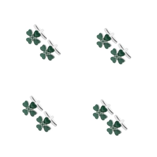 VALICLUD 4 Sätze Ich Liebe Manschettenknöpfe Mit Vierblättrigem Kleeblatt Neuheit Manschettenknöpfe Ärmelknöpfe Manschettenknöpfe Mit 3 Blättern Irischer Charme Legierung Green 2 Stück * 4 von VALICLUD