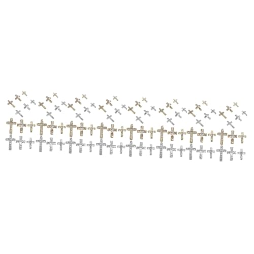 VALICLUD 4 Sätze Legierungskreuzschmuck Strasssteine ​​Strass Nagelanhänger Metall Nagelanhänger Kreuze Schmuckherstellung Nageldekore Niedliche Nagelanhänger Schmuckanhänger 60 Stück * 4 von VALICLUD