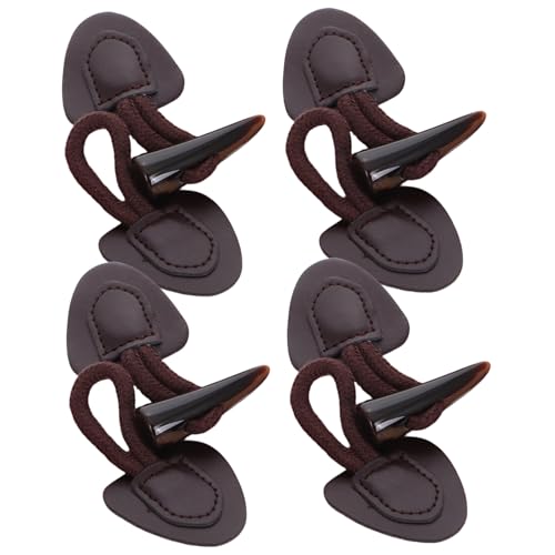 VALICLUD 4 Sätze Schnalle Aus Hornlederimitat Diy-kleiderknöpfe Knopfschnalle Mantelknopf Knöpfe Am Mantelkragen Umschalttaste Dekorative Kragenknöpfe Mantelknöpfe Diy-taste Pu-leder Brown von VALICLUD