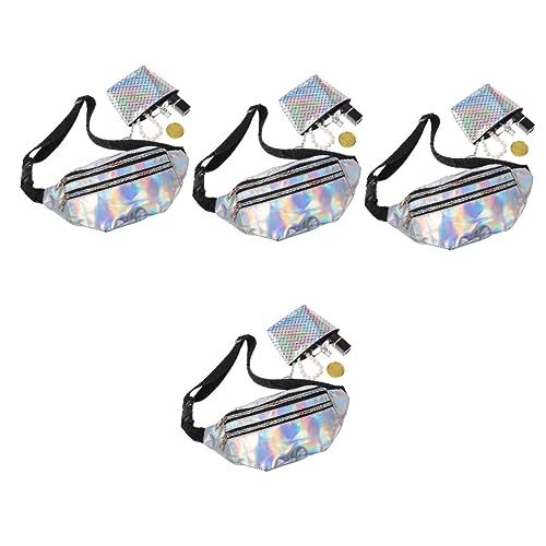 VALICLUD 4sätze Damen-gürteltasche Aus Hochwertigem Und Reißfest Mit Verstellbarem Schultergurt Und Praktischem Schnallenverschluss Für Outdoor-Sport Reisen Festivals Und Partys von VALICLUD