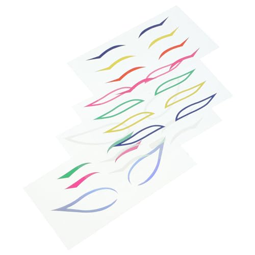 VALICLUD 4 Sätze Wasserdichte Eyeliner Sticker für Teiliges Farbenfrohe Eyeliner Tattoos für Partys Nachtclubs und Besondere Anlässe Wiederverwendbar und Einfach Anzuwenden von VALICLUD