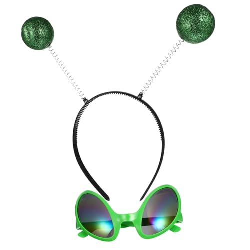 VALICLUD Brille 4 Stück Haarband Sonnenbrille Haarschmuck Kunststoff Grün Festival Haarband Trendige Sonnenbrille Brille von VALICLUD