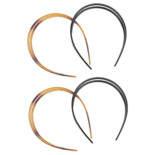 VALICLUD 4 Stück Anti Slip Damen Haarreif Modische Zahnhaarbänder Für Frauen Stilvolle Haardekoration Für Besondere Anlässe Schwarz Schildpatt von VALICLUD