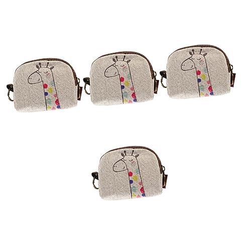 VALICLUD 4 Stück Aufbewahrungstasche kleine tragetaschen für kopfhörer Kleiner Brieftaschen-Kartenhalter Storage Boxes aufbwahrungs-Box kleine Schminktasche Mini-Tasche für Mädchen Leinen- von VALICLUD