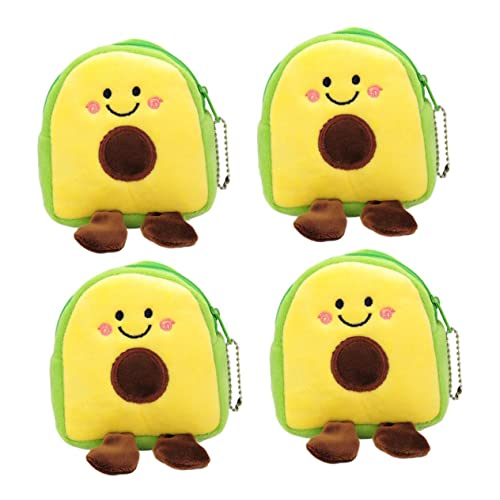 VALICLUD 4 Stück Avocado Form Plüsch Geldbörse Niedliche Münztasche für Mädchen für Lippenstift Schlüssel und Kosmetik für Schule und Shopping von VALICLUD
