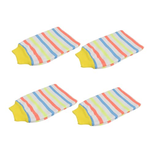 VALICLUD 4 Stück Badetuch Duschhandschuhe Handschuh Zum Duschen Badehandschuh Duschreinigungshandschuh Peelinghandschuhe Körperschrubberhandschuh Badereinigungstuch Bunt von VALICLUD