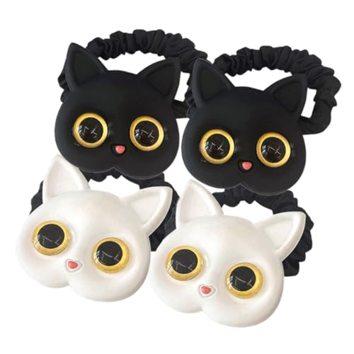 VALICLUD 4stücke Katzen-haargummis Elastische Pferdeschwanzhalter Für Mädchen Kleine Haar-accessoires Für Frauen Süße Haarbänder Für Verschiedene Anlässe von VALICLUD