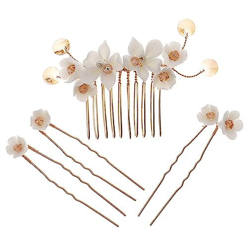 VALICLUD 4 Stück Blumen haar kämme haarschmuck Braut Haarkamm Blumen Haarnadeln Haarkämme für die Braut Frisierkämme für Frauen Hochzeitshaarkamm Hochzeit Haarspange Keramik von VALICLUD