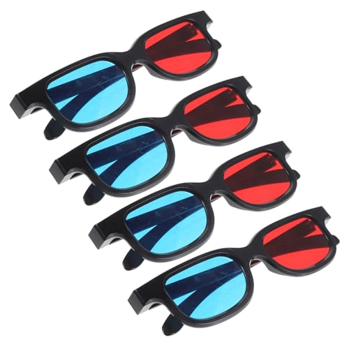 VALICLUD 4 Stück Brillen aus Kunststoff Kompatibel für Tv und Projektor Praktische und Langlebige Filmbrillen für Männer und Frauen Komfortabel und Flexibel für Gemeinsames Filmerlebnis von VALICLUD