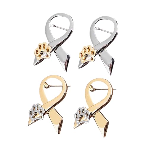 VALICLUD 4 Stück Cartoon Hundepfoten Broschen aus Legierung Niedliche Anstecknadeln in Gold und Silber Modische Kleiderdekoration für Damen Einzigartige Accessoires für Alltag und Party von VALICLUD