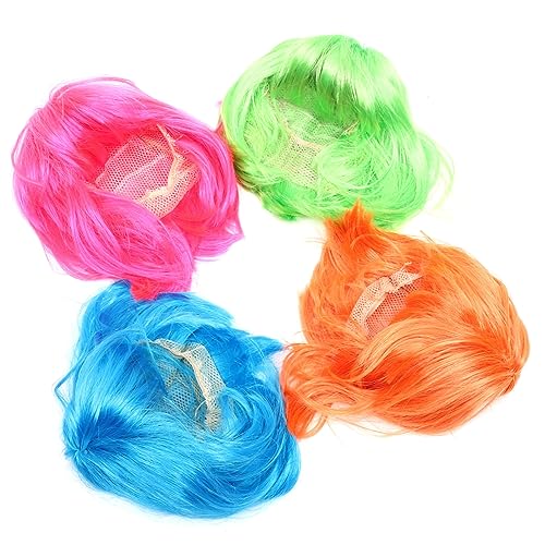 VALICLUD 4 Stück Charmantes Kunsthaar Halloween-haarperücken Bunte Haarperücken Perücken Bunt Cosplay-haarperücken Bob Du Teilst Perücke Blond Dame Hochtemperaturdraht von VALICLUD