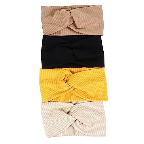 VALICLUD 4 Stück Crossover Sport Haarband Leicht Rutschfest für Damen für Yoga Laufen Fitness Verhindert Verrutschen Schnelltrocknend In Schwarz Beige Khaki von VALICLUD