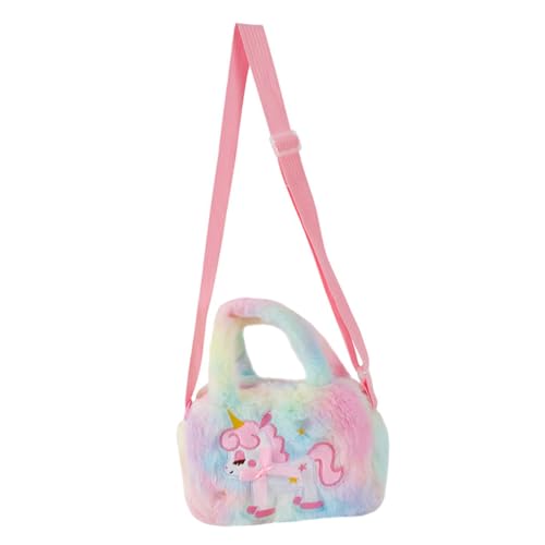 VALICLUD 4 Stück Einhorn-Tasche Umhängetaschen Handtasche für kleine Mädchen Kinder Geldbörse Geldbörsen Einhorn-Geldbörse für Mädchen Geschenk für Mädchen Kinder Karikatur Plüschtasche von VALICLUD