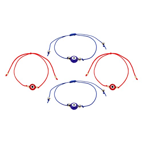 VALICLUD 4 Stück Evil Eye Armband Teiliges Handgefertigtes Armband mit Bösem Auge Schutzsymbol für Zuhause Dekorative Armbänder für Damen und Herren Glücksbringer für Zufällige Farbe von VALICLUD
