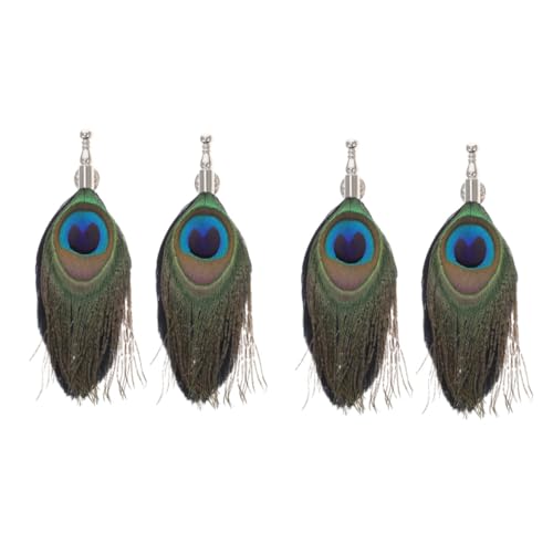 VALICLUD 4 Stück Feder Corsage Hochzeitsnadel Bräutigam Ansteckblume Für Männer Hochzeitsdekoration Pfau Broschen Erinnerungsgeschenk Hutnadel Mehrfarbig Mann Legierung Partei-emblem von VALICLUD