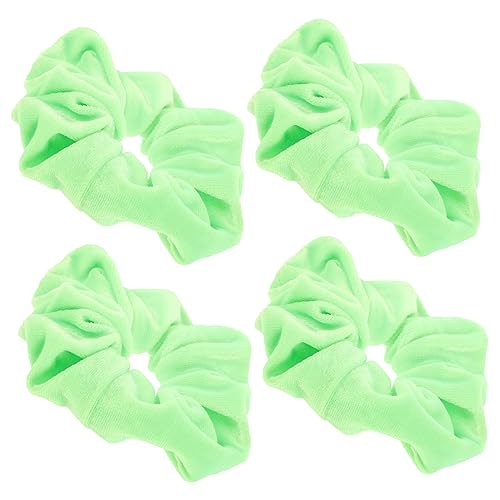 VALICLUD 4 Stück Fluoreszenzfarbe Haarkreis Fluoreszierende Haargummis Elastisch Pferdeschwanzhaarbindungen Pferdeschwanz-haargummis Für Mädchen Farbig Light Green Flanell von VALICLUD