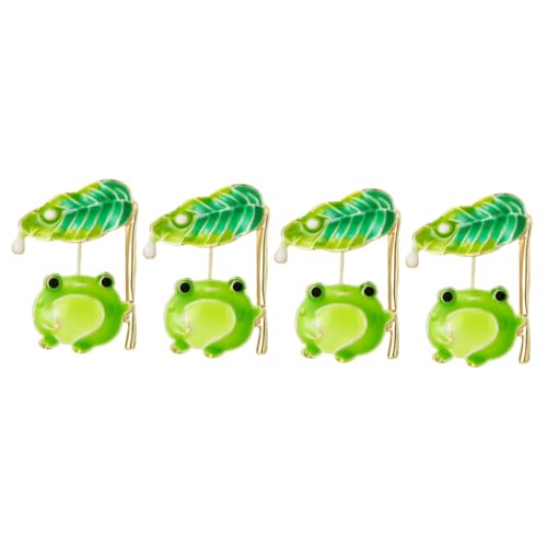 VALICLUD 4 Stück Frosch Brosche Tier Emaille Anstecknadeln Anstecknadeln Frosch Anstecknadel Dinosaurier Strass Brosche Hut Clip Wäschenadel Anstecknadeln Für Rucksäcke von VALICLUD