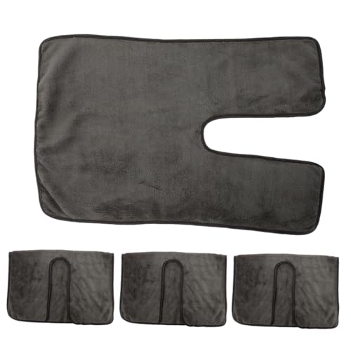 VALICLUD 4 Stück Gesichts Handtücher mit Geteiltem Design Weiche Fleece Tücher für Massagen und Gesichtsbehandlungen Vielseitig Einsetzbare Pflegehandtücher für Beauty Salons Dunkelgrau von VALICLUD