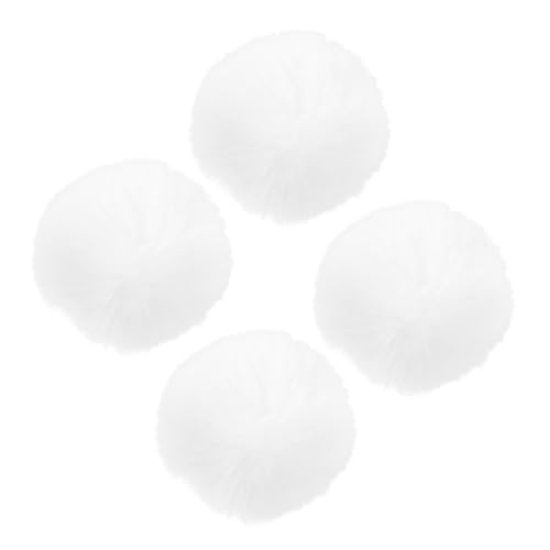 VALICLUD 4 Stück Haarball im Pin-Stil weißer Flaum große Pompons kleine Pompons Regenbogen-Pompons Basteln wuschelball weiße pompons dekorative Anstecknadel Pompons für Mützen Kunstfell von VALICLUD