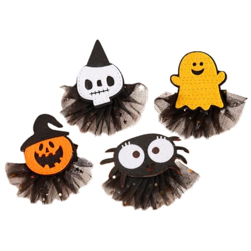 VALICLUD 4stücke Halloween-haarnadeln Aus Metall Und Stoff Für Damen Kleine Haarspangen Mit Halloween-elementen Haarschmuck Für Passend Zu Meisten Frisuren von VALICLUD