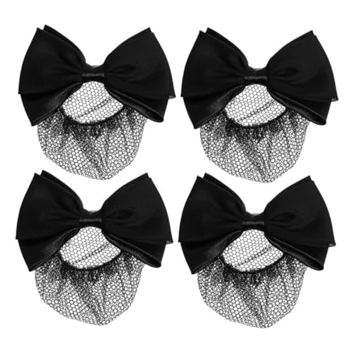VALICLUD 4stücke Netz-haarspange Mit Schleife Haarknotennetz Haarschmuck Für Damen Weich Und Bequem Netz-haarreifen Hotel-haarspangen von VALICLUD