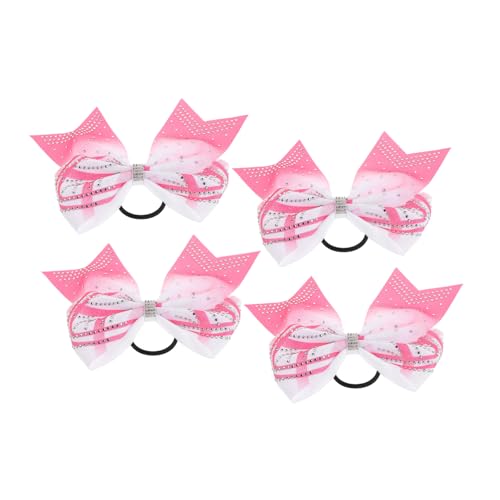 VALICLUD 4 Stück Haarschmuck Haarspange Cheerleading Zubehör Blumenmädchen Haarschleife Cheer Bögen Mädchen Haarschleifen Funkelnde Schleife Glitzernde Haar Accessoires Strass von VALICLUD