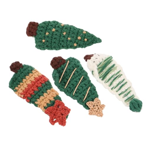 VALICLUD 4 Stück Haarspange Haarschmuck Weihnachten Weihnachts-schnapphaarspangen Baum Weihnachtshaarspangen Für Frauen Stifte Clips Zubehör Barrettes Urlaub Haarspangen Garn von VALICLUD