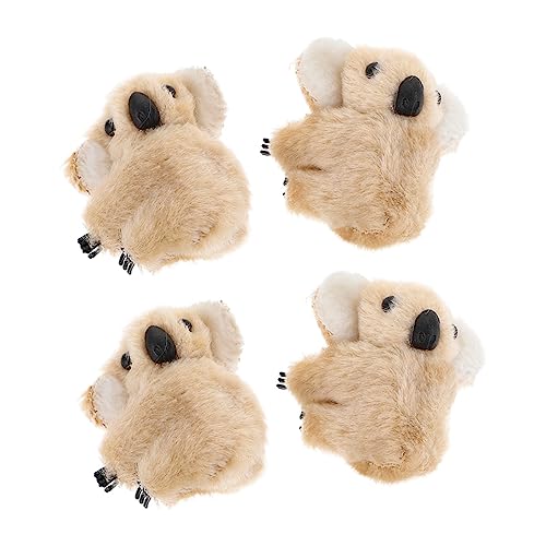 VALICLUD 4stücke Plüsch Koala Haarspangen Kleine Bärenkrallen-stofftier-clips Unregelmäßige Haarklammern Haarnadel-accessoires Für Frauen Und Mädchen Khaki von VALICLUD