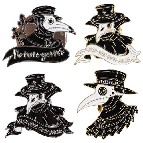 VALICLUD 4 Stück Halloween Brosche Pin Krähe Rabe Brosche Gothic Emaille Brosche Pin Kleidung Accessoire für Cosplay Party Männer Halloween Erwachsenen Schwarz von VALICLUD