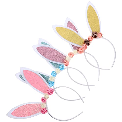 VALICLUD 4 Stück Hasenohren Haarband mit Bunny Ears Haarreifen für Ostern Kostümpartys und Feiern Helllila von VALICLUD