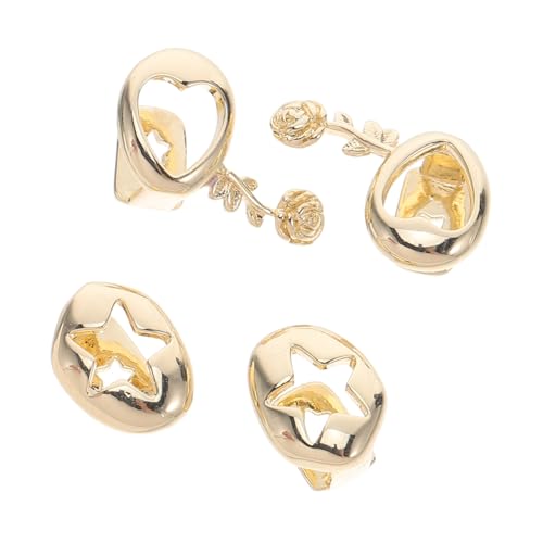 VALICLUD 4 Stück Hip Hop Stil Grill Punk Stil Zahnkappen Hip Hop Zahnkappen Einzelne Zahnkappe Rapper Kostüm Zähne Punk Kupfer Golden von VALICLUD