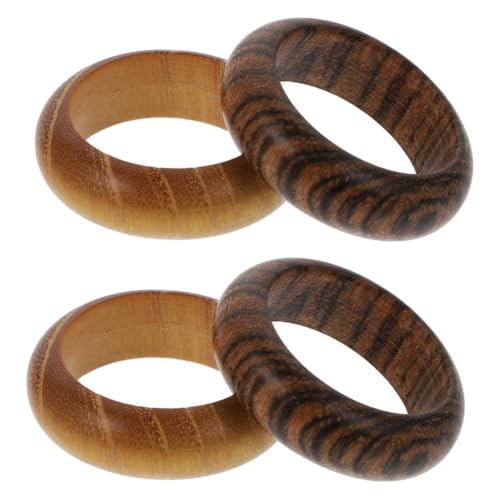 VALICLUD 4 Stück Holzhandwerk Neuheit Ringe Punk-schmuck Brautring Sportzubehör Holzring Böhmische Fingerringe Praktischer Fingerring Dekorativer Ring Party Mode Hölzern Fräulein Passen von VALICLUD