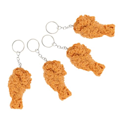 VALICLUD 4stücke Schlüsselanhänger Hühnerflügel-Modell Lustige Food-anhänger Miniatur-hähnchenflügel Schlüsselringe Innovative Hühner Schlüsselanhänger Für Feiern von VALICLUD