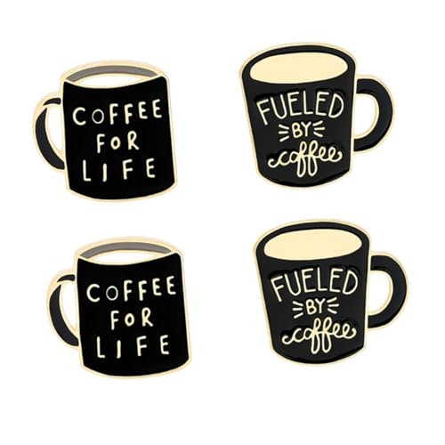 VALICLUD 4 Stück Kaffeetassen Brosche Wiederverwendbare Kaffeetassen Kaffeetassen Abzeichen Kreative Brosche Taschendekoration Party Dressing Brosche Modische Brosche von VALICLUD