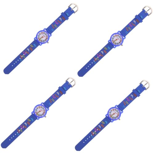 VALICLUD 4 Stück Kinderuhr modische Uhr für Kinder ansehen Spielzeug für Kleinkinder im Alter von 4-5 Jahren Jungs sehen süße Mädchenuhr Buchstabe Anschauen Quarzuhren Student Legierung von VALICLUD