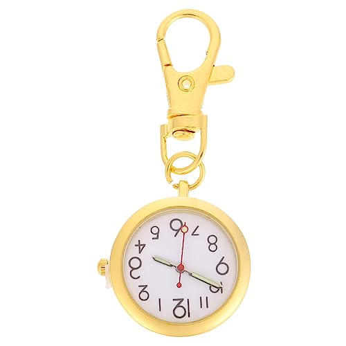 VALICLUD 4 Stück Krankenschwester Uhr Krankenschwestern Freizeituhren Für Herren Einziehbar Betrachten Zweite Stift Hand Digital Herren Taschenuhr Hängende Uhr Ansteckuhr Golden Legierung von VALICLUD