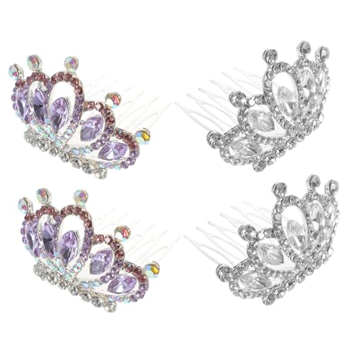VALICLUD 4 Stück Krone Haarkamm Hochzeit Haarschmuck für Brautjungfern Tiara Haarschmuck für Besondere Anlässe Glitzernde Haaraccessoires für Partys und Fotografie von VALICLUD