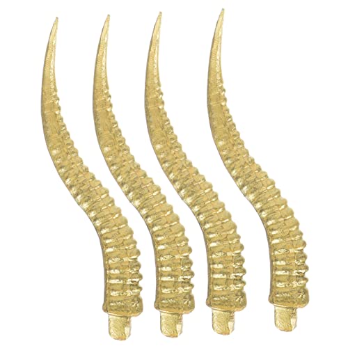 VALICLUD 4 Stück Künstliches Antilopenhorn Lamm Stirnband Hörner Stirnband heeloween fasching kopfschmuck Schafhörner für Haarband Schafhörner für Haarreifen Polyethylen-Kunststoff Golden von VALICLUD
