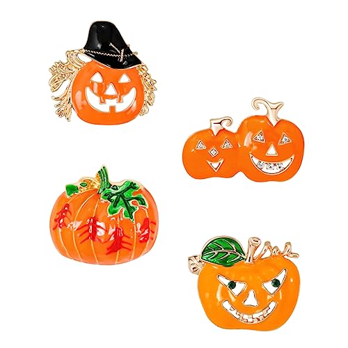 VALICLUD 4 Stück Kürbiskopf-corsage Legierung Halloween- Legierungsbroschen Halloween-brosche Halloween Accessoire Kindliches Halloween- Legierung (eisen) Orange von VALICLUD